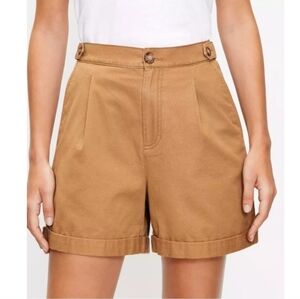 Ann Taylor LOFT Womens Size 2 Brown Elastic Stretch Shorts in Twill Paper Boy